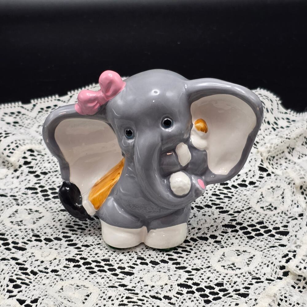 Vintage Elephant Lusterware Ceramic Figurine
